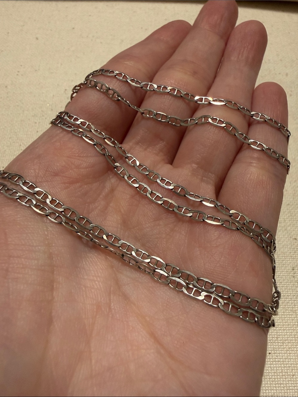 Men’s Sterling Silver 925 Figaro-Style Chain Necklace 25.5’ inch chain